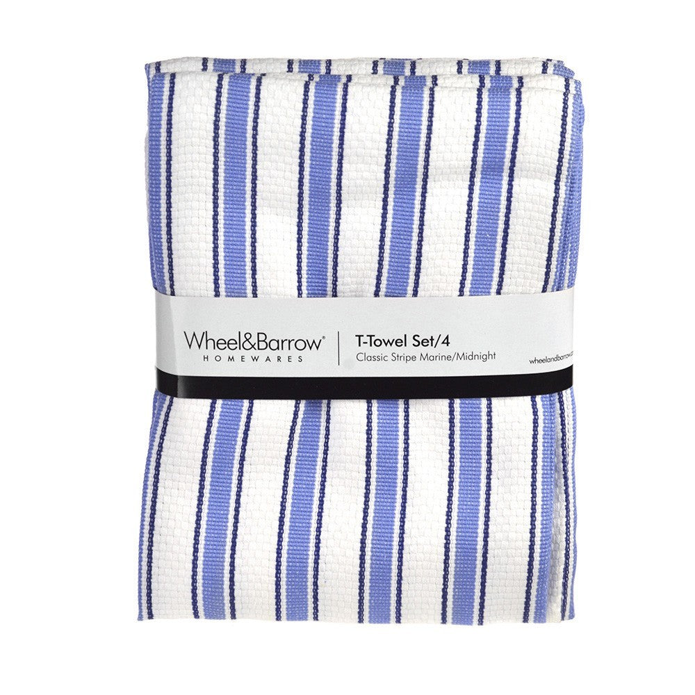 TEA TOWEL Marine & Midnight Stripe Set/4 - Wheel&Barrow Home