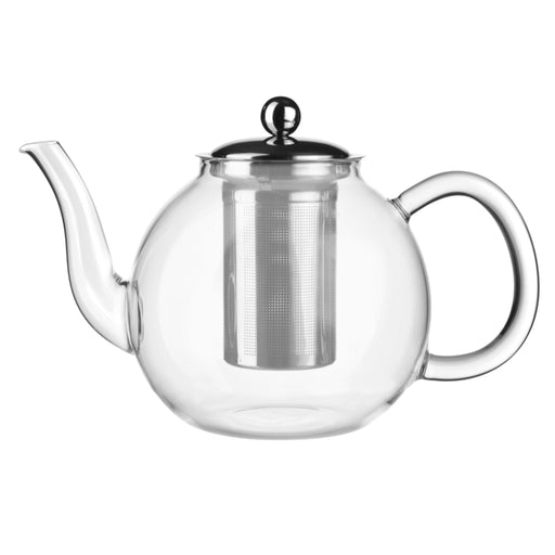 TEAPOT GLASS with Stainless Steel Infuser 1.1L Round - Wheel&Barrow Home