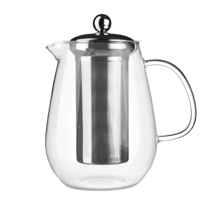 TEAPOT GLASS with Stainless Steel Infuser 1.1L Tall - Wheel&Barrow Home