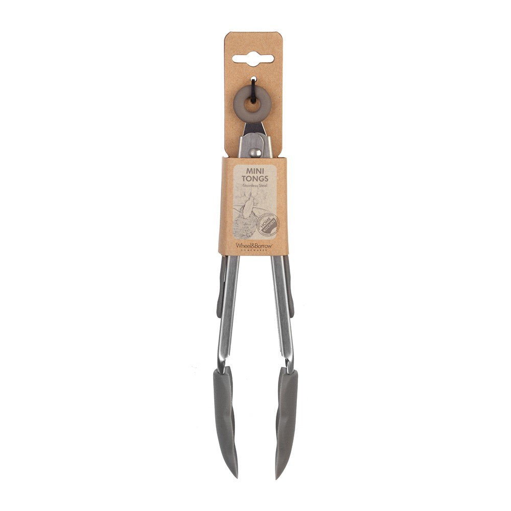 TONGS Mini Stainless Steel Grey Silicone Head - Wheel&Barrow Home