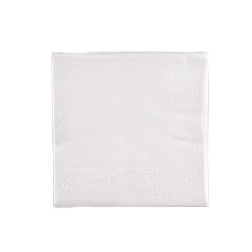 PAPER NAPKIN COCKTAIL White 25cm Pack/20 - Wheel&Barrow Home
