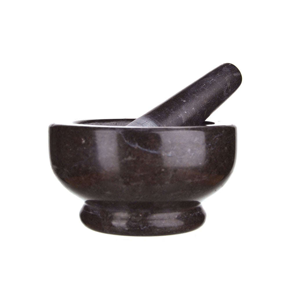 MORTAR & PESTLE Dark Grey Marble Pedestal 15x8cm
