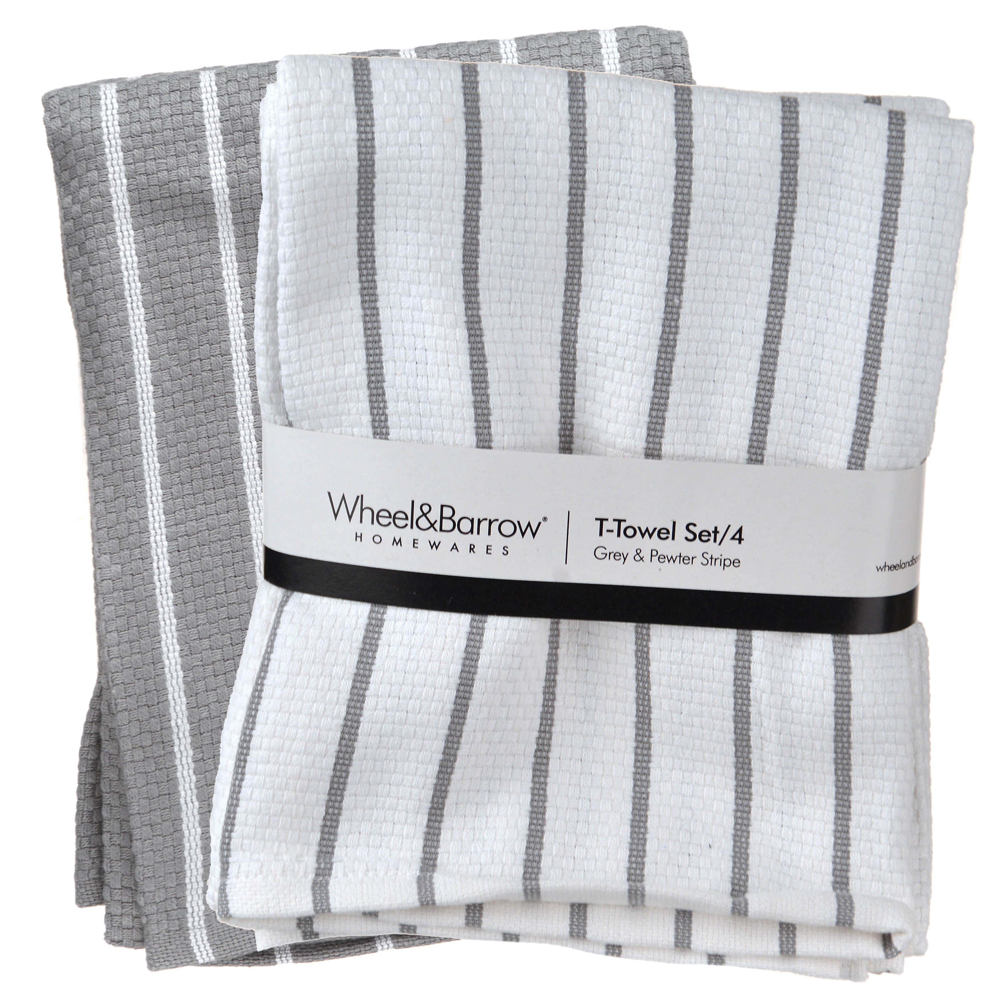 TEA TOWEL Set/4 Grey and Pewter - Wheel&Barrow Home