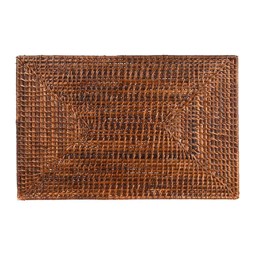 PLACEMAT Rectangle Rattan Dark Brown 45x30cm - Wheel&Barrow Home