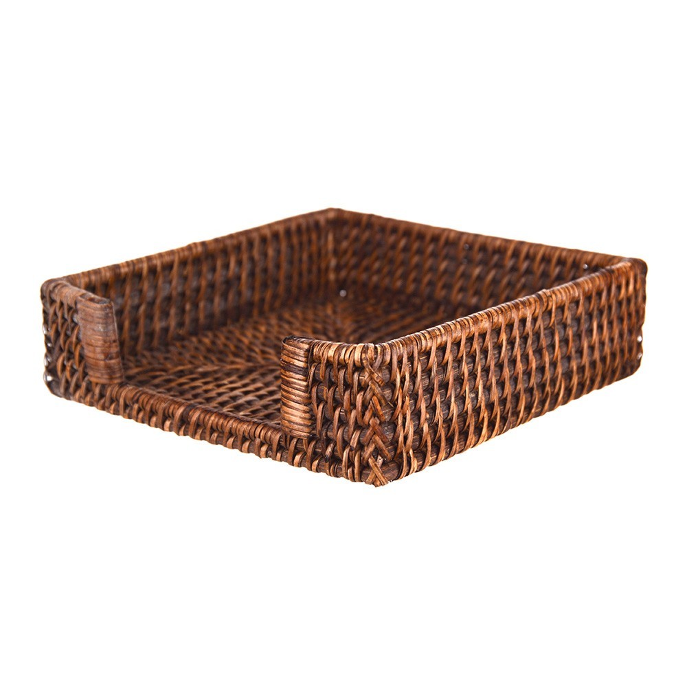 NAPKIN HOLDER Rattan Dark Brown 18cm - Wheel&Barrow Home