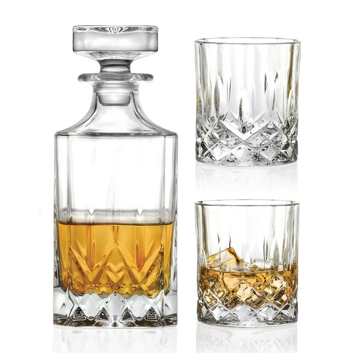 WHISKY DECANTER 750ml with 2 glasses 300ml 3pc Gift Set - Wheel&Barrow Home