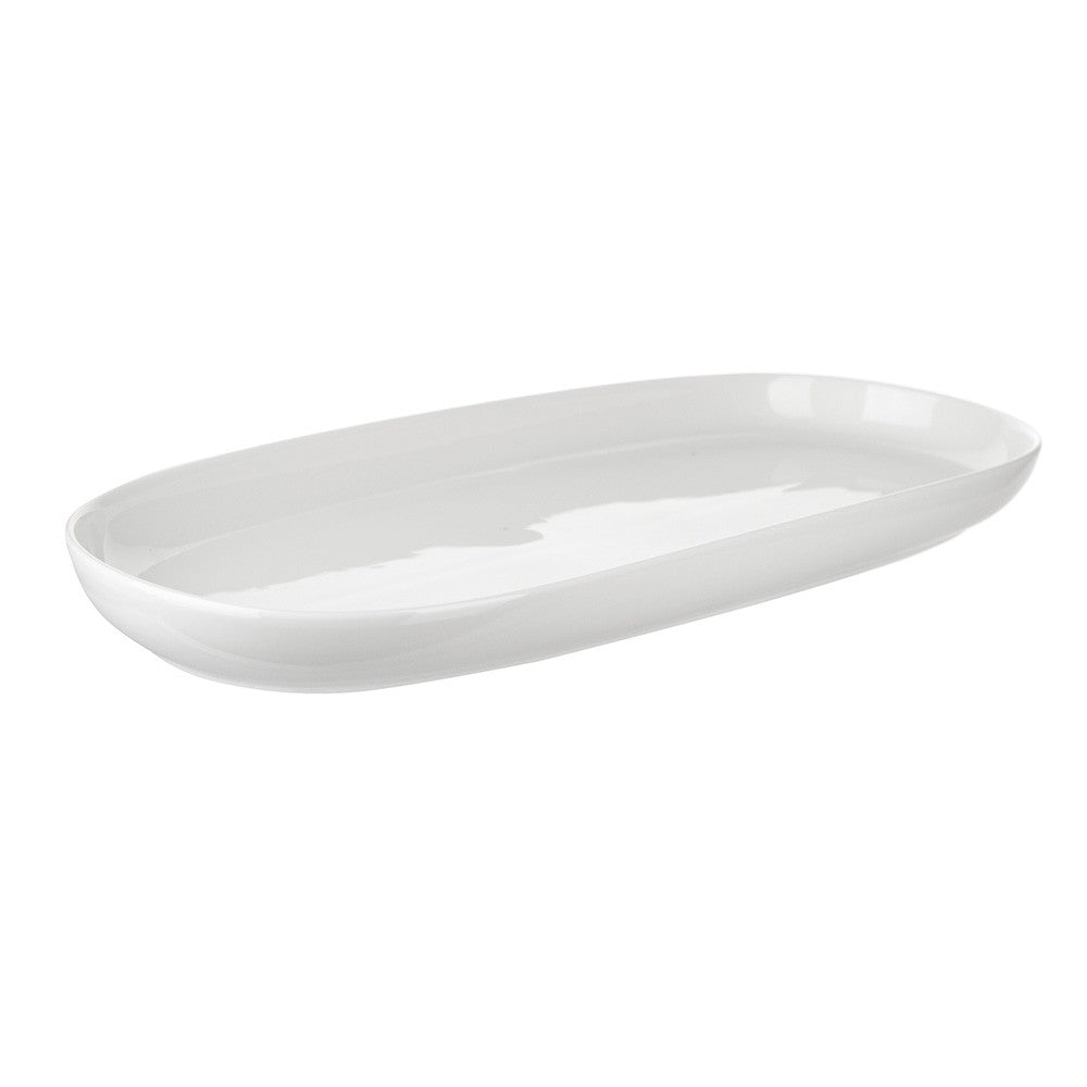 SERVING PLATE Oval White Medium 41.8x18.5x3.5cm - Wheel&Barrow Home
