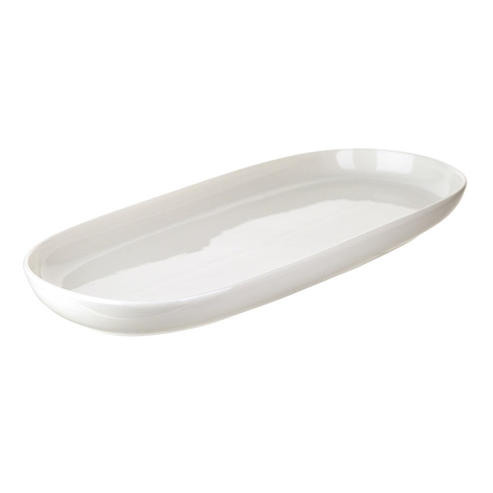 SERVING PLATE Oval White Medium 41.8x18.5x3.5cm - Wheel&Barrow Home