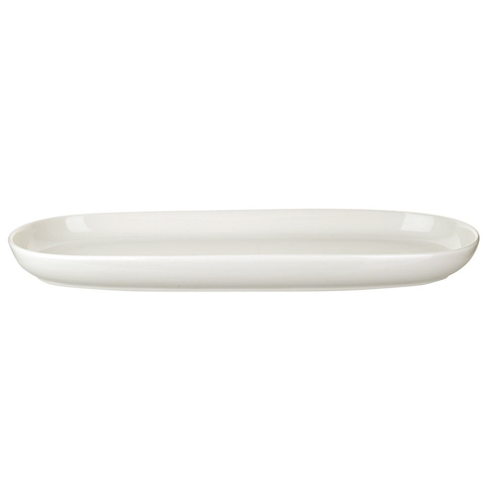 SERVING PLATE Oval White Medium 41.8x18.5x3.5cm - Wheel&Barrow Home