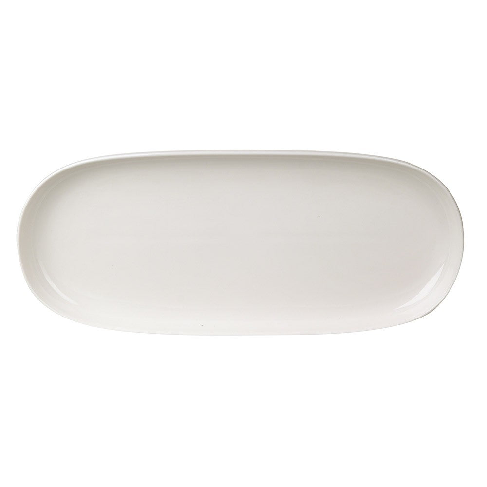 SERVING PLATE Oval White Medium 41.8x18.5x3.5cm - Wheel&Barrow Home