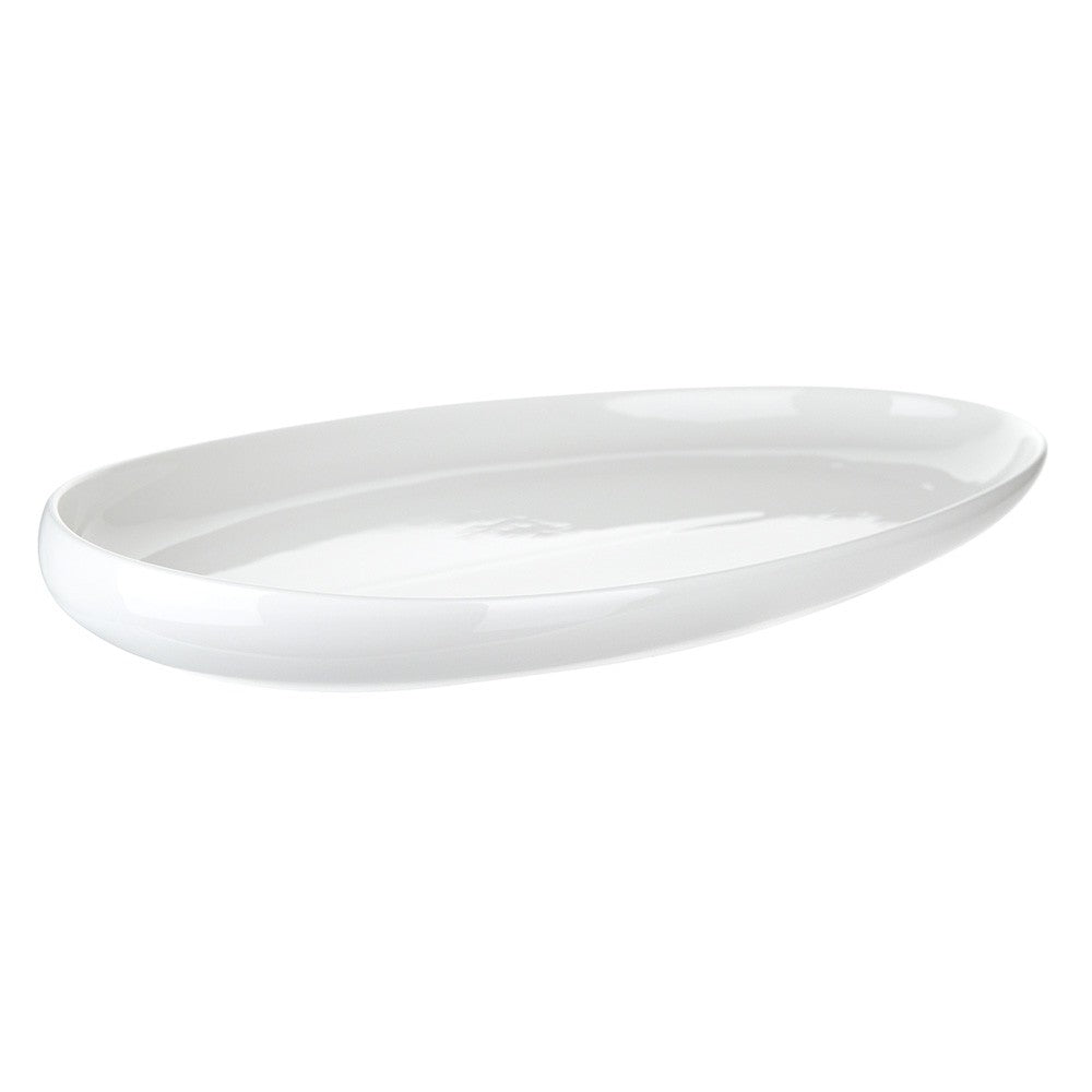 PLATTER Oval Porcelain White 40.5x24x4.5cm - Wheel&Barrow Home