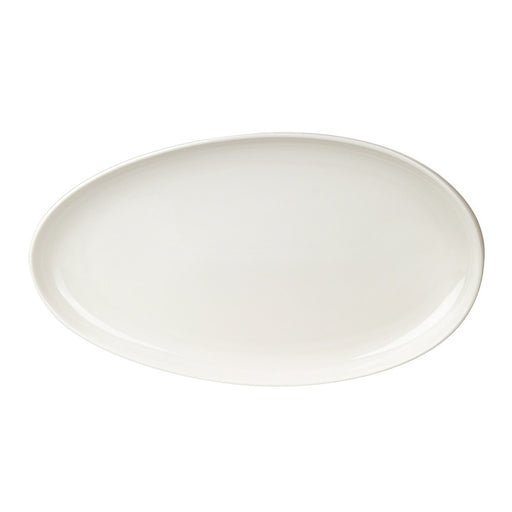 PLATTER Oval Porcelain White 40.5x24x4.5cm - Wheel&Barrow Home