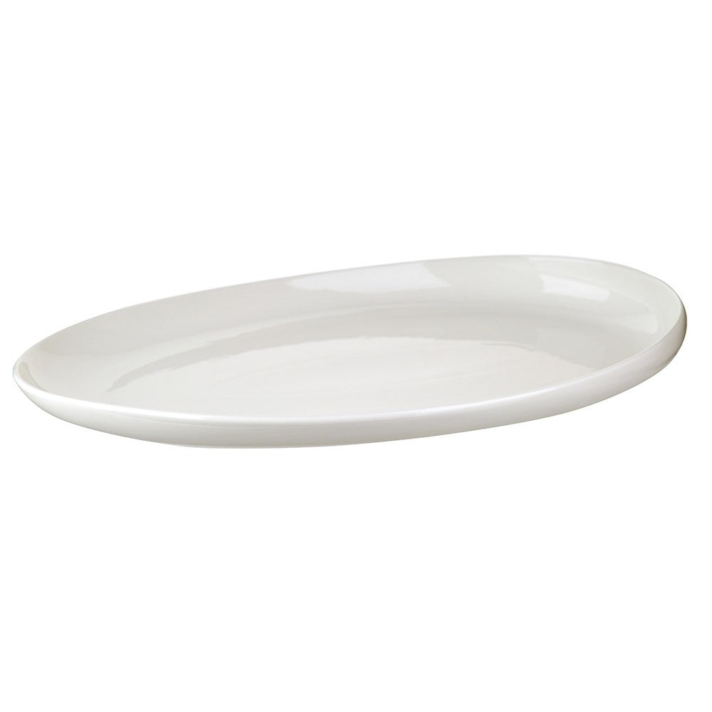PLATTER Oval Porcelain White 48.5x29.2x5.5cm - Wheel&Barrow Home