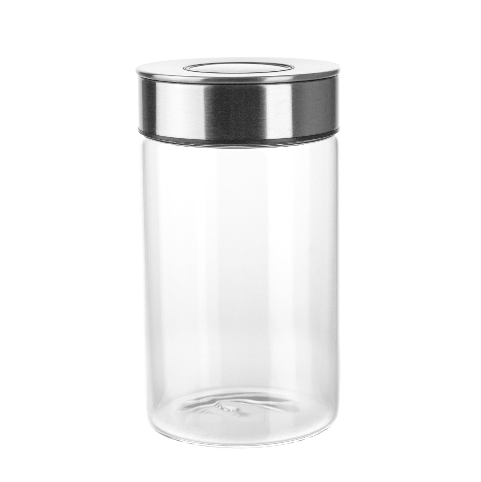 STORAGE JAR Glass with S/S Press Lid 1L Medium - Wheel&Barrow Home