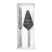 CAKE SERVER SET/2 Beaten Stainless Steel Silver - Wheel&Barrow Home