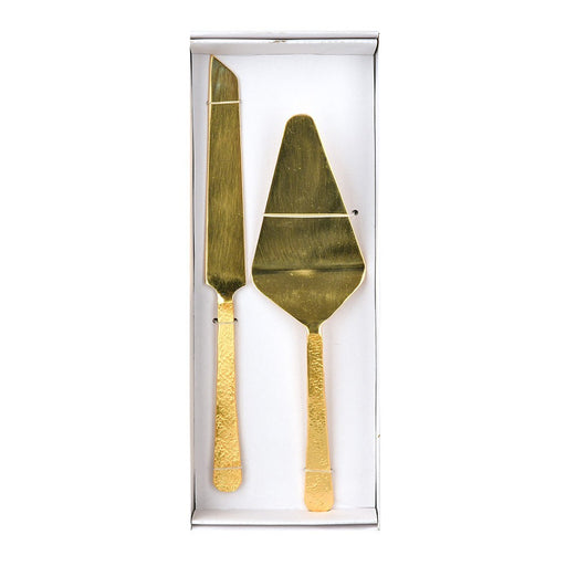 CAKE SERVER SET/2 Beaten Brass - Wheel&Barrow Home