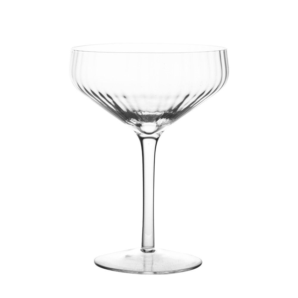 COUPE GLASS Optic Ribbed Clear 255mL - Wheel&Barrow Home