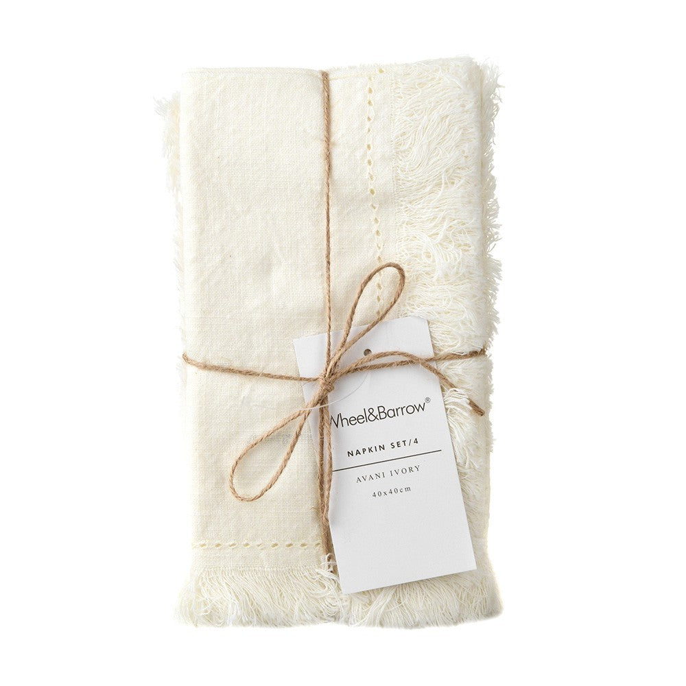 NAPKIN Avani Set of 4 Ivory 40x40 cm - Wheel&Barrow Home