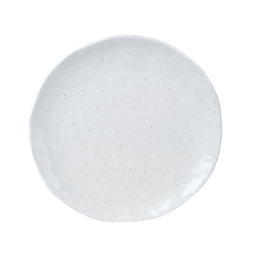 PLATE Melamine Speckle White 23cm - Wheel&Barrow Home