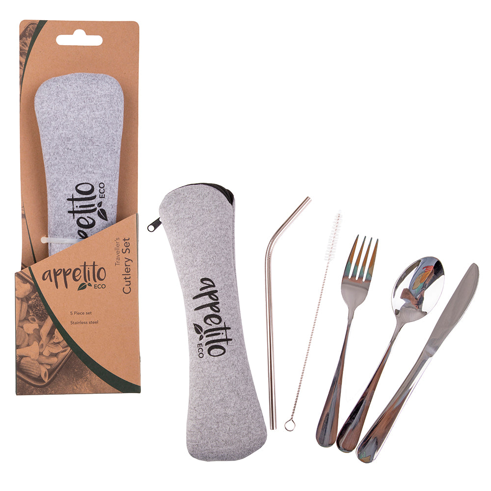 CUTLERY SET Travel Stainless Steel 5pc - Wheel&Barrow Home