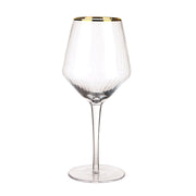 WINE GLASS Optic with Gold Rim 720ml - Wheel&Barrow Home