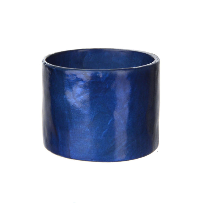 NAPKIN RING Round Capiz Dark Blue 3.5x4.5cm - Wheel&Barrow Home