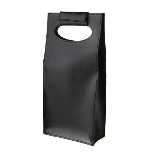 WINE CARRIER Leatherette For 2 Black with Handle - Wheel&Barrow Home