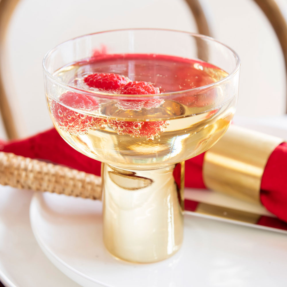 COUPE GLASS Heavy Base Gold 260ml - Wheel&Barrow Home