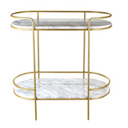 DRINKS TABLE Metal/Marble Gold 65.5x63cm - Wheel&Barrow Home