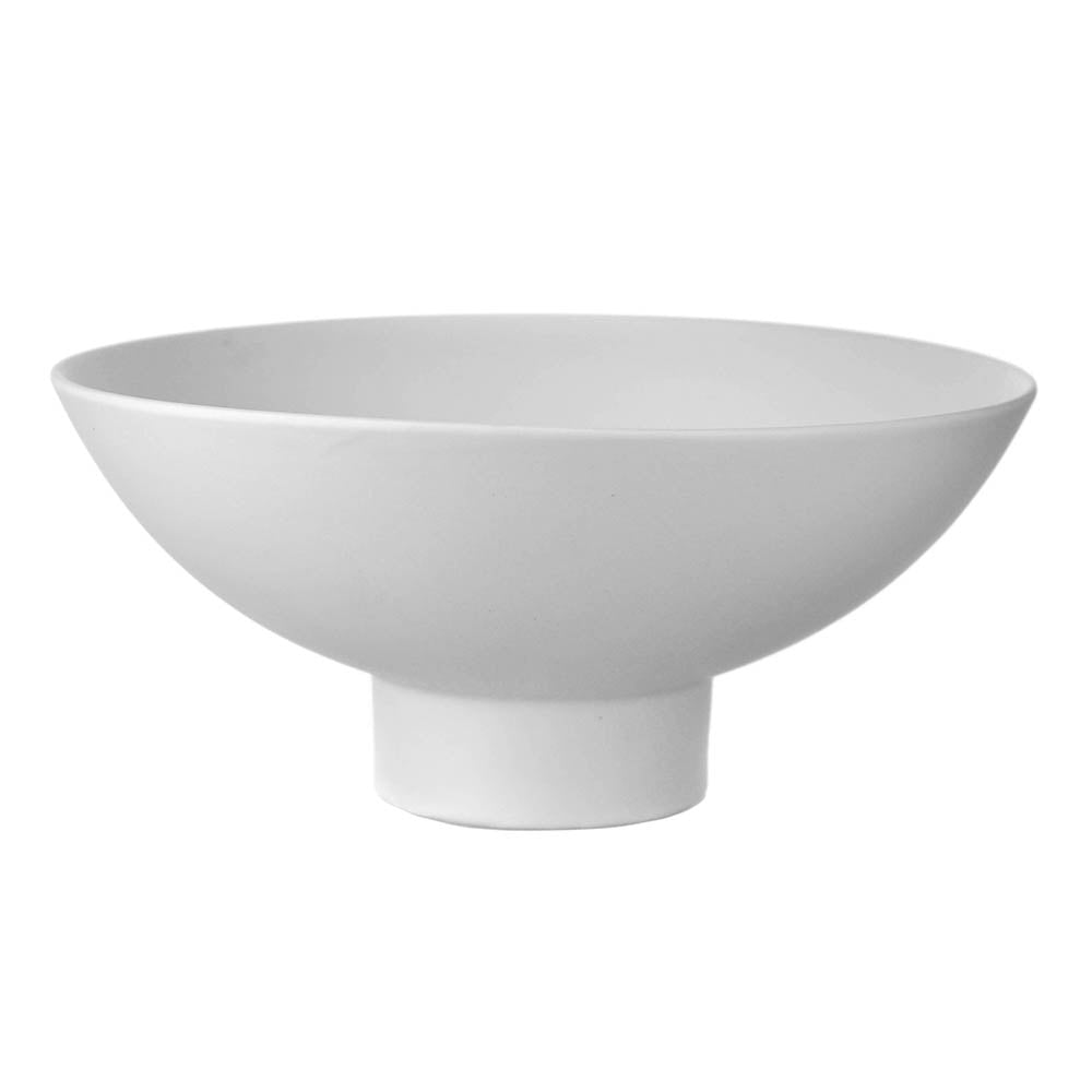 BOWL Footed Matt White 28.5x28.5x12.5cm - Wheel&Barrow Home