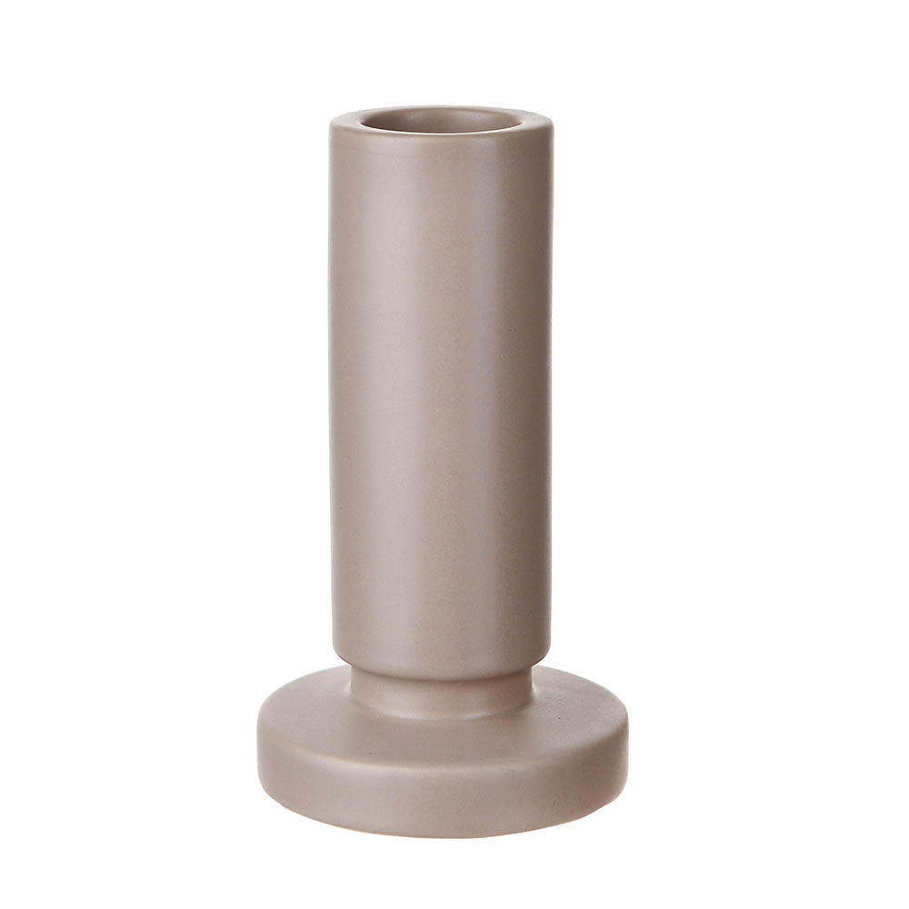 CANDLE HOLDER with Wedge Base Matt Beige - Wheel&Barrow Home