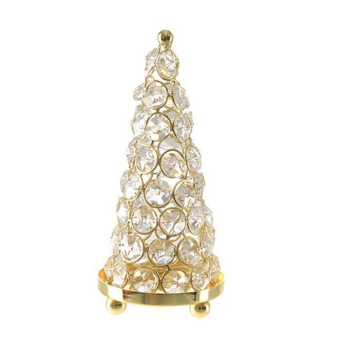 XMAS CONE Gold with Clear Crystals 3pc Mini Set Boxed 17x8cm - Wheel&Barrow Home