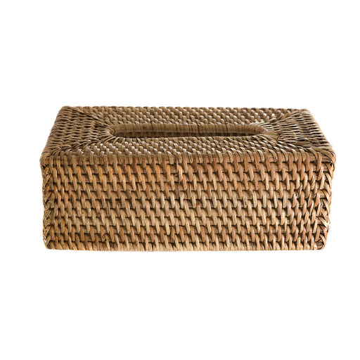 TISSUE BOX COVER Rattan Dark Brown 25.5x14x9cm - Wheel&Barrow Home