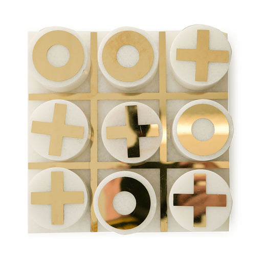 TIC TAC TOE Marble Gold 17.5x5cm - Wheel&Barrow Home