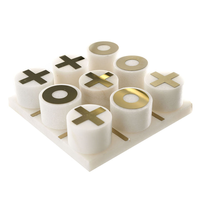 TIC TAC TOE Marble Gold 17.5x5cm - Wheel&Barrow Home