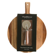 PIZZA SET Acacia Wood with Cutter 45cm - Wheel&Barrow Home