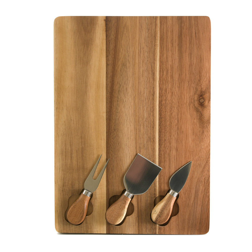 CHEESE BOARD KNIFE SET Acacia Wood 36x26cm - Wheel&Barrow Home