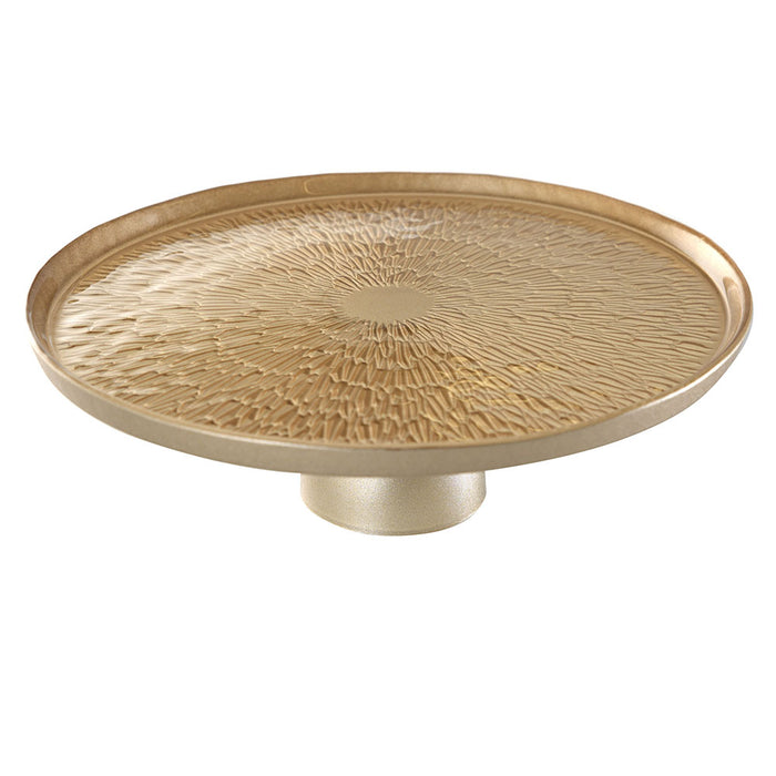 PLATE Footed Duomo Gold 28cm - Wheel&Barrow Home