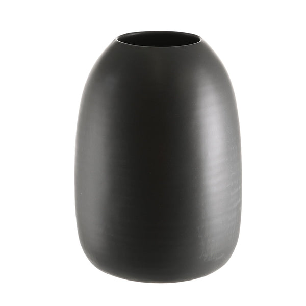 Organic Ceramic Vase Tall Matt Black 18x25cm