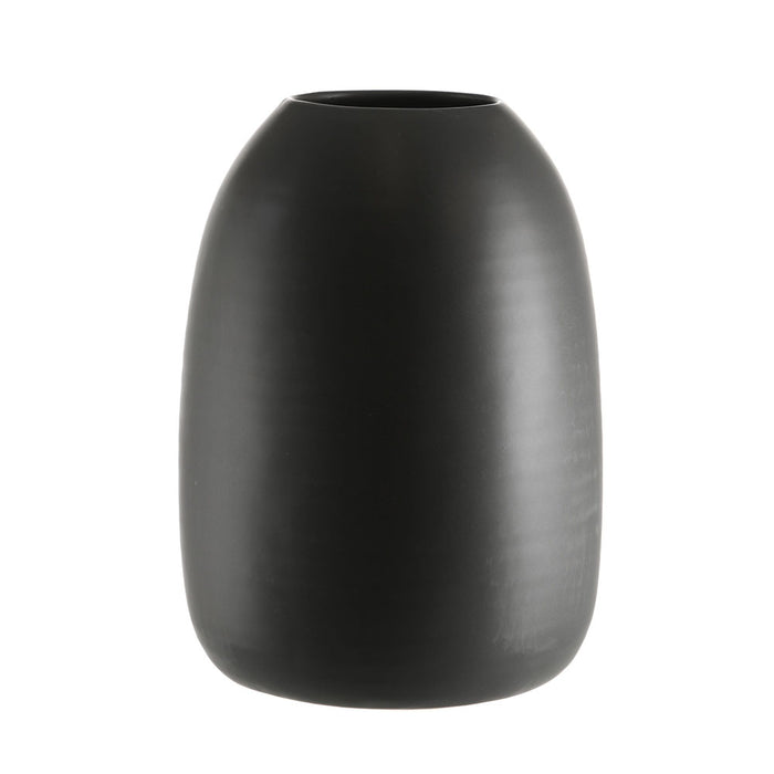 Organic Ceramic Vase Tall Matt Black 18x25cm