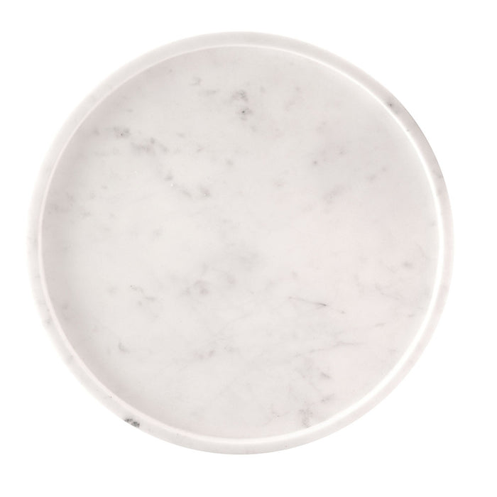 Marble Round Tray White 31x31x2cm