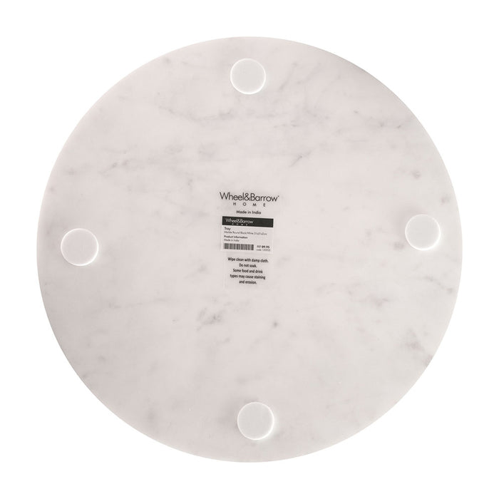 Marble Round Tray White 31x31x2cm