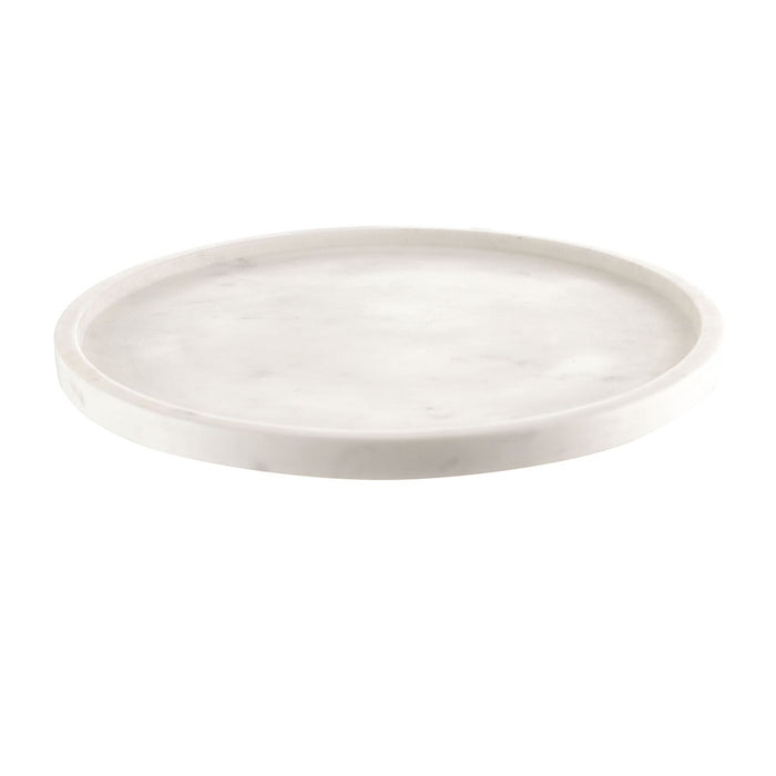 Marble Round Tray White 31x31x2cm