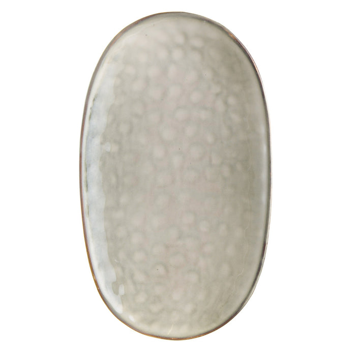 Stoneware Platter Oval Olive Green 31x18cm