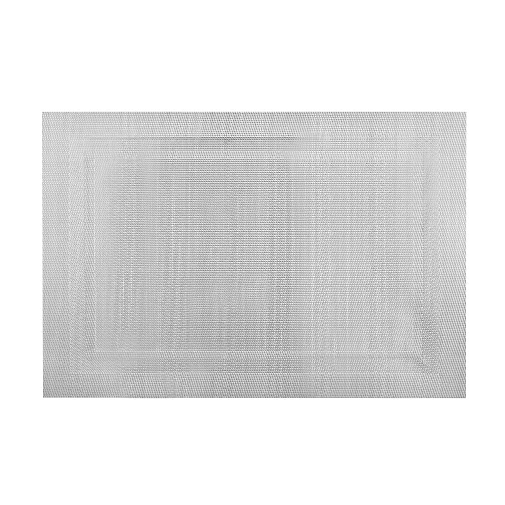 PLACEMAT Rectangle PVC with Border Silver 33x48cm - Wheel&Barrow Home