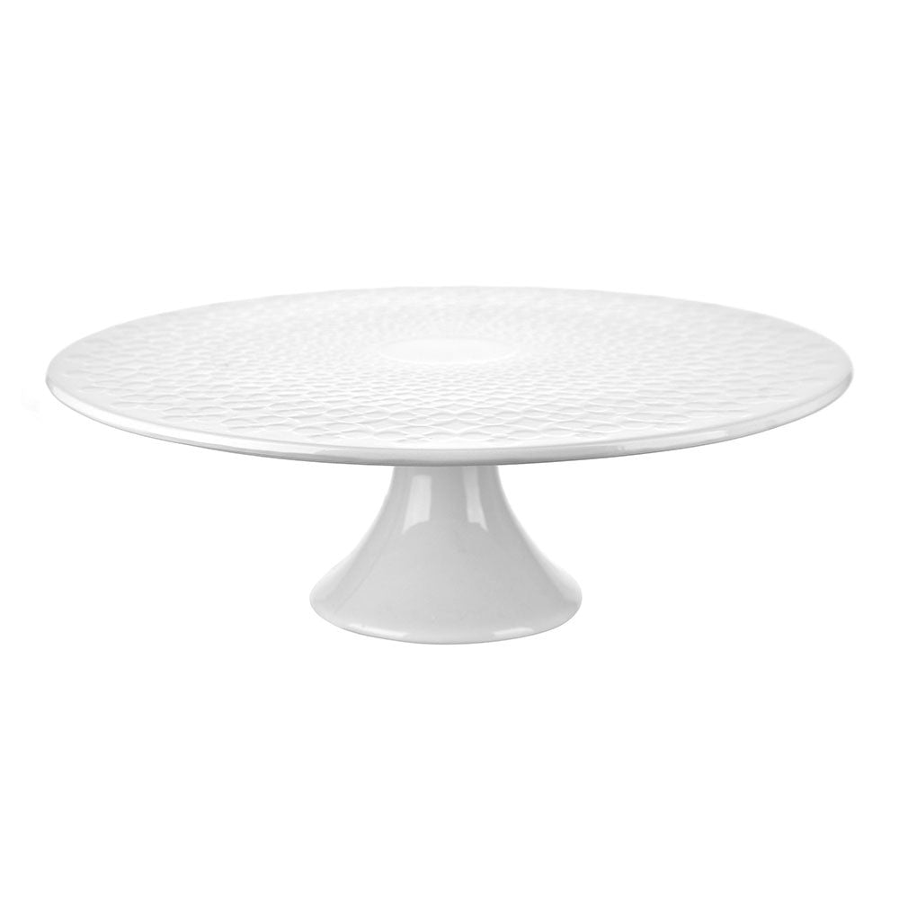 CAKE STAND White Flower Design 30cm - Wheel&Barrow Home
