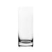 Tall cylindrical highball glass on white background