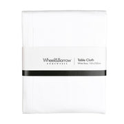 TABLE CLOTH White Faggoting Finish 150x250cm - Wheel&Barrow Home