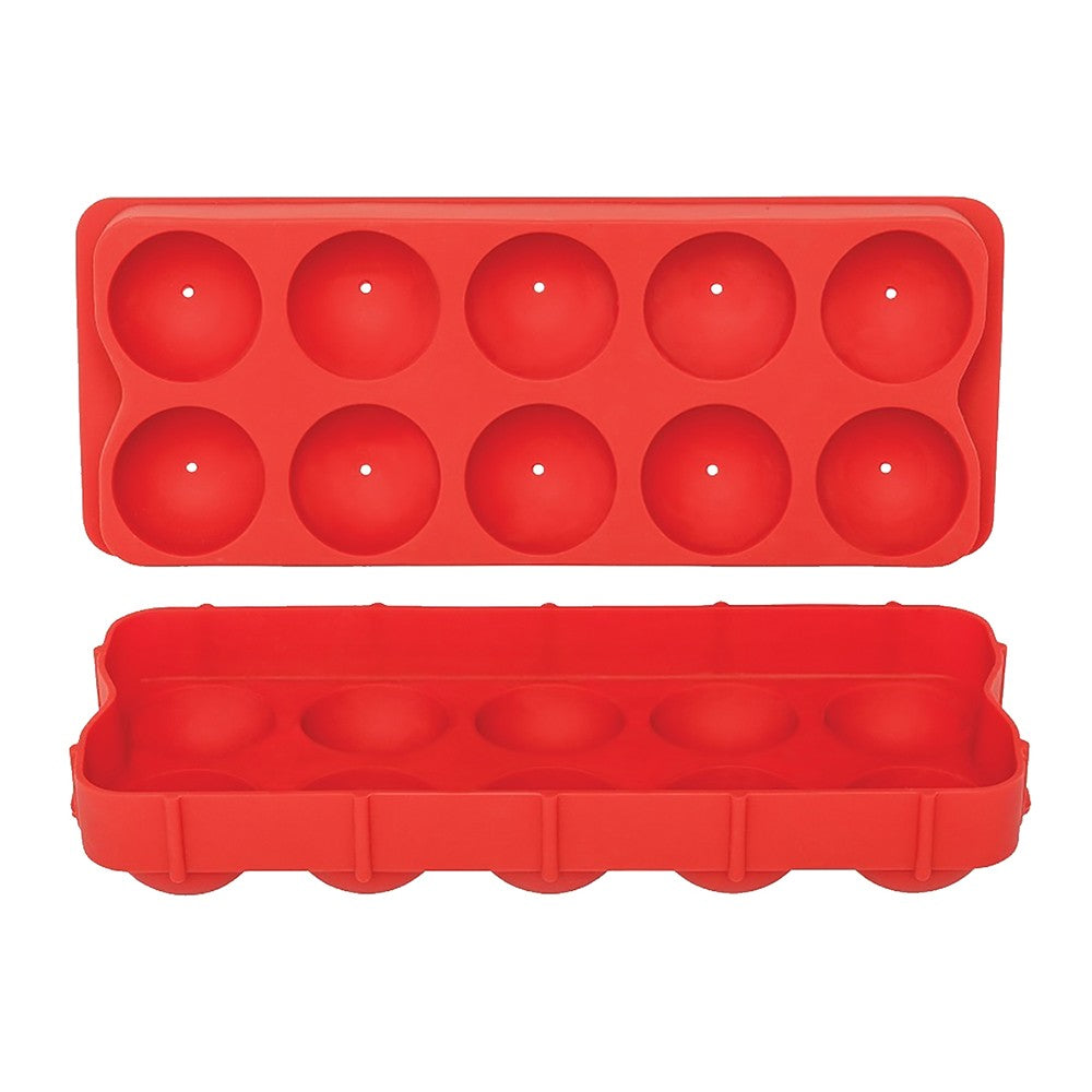 ICE CUBE TRAY Silicone Round Red - Wheel&Barrow Home