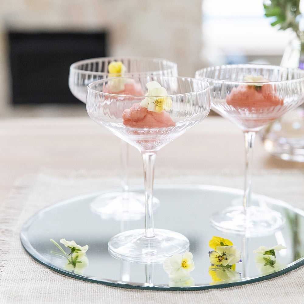 COUPE GLASS Optic Ribbed Clear 255mL - Wheel&Barrow Home